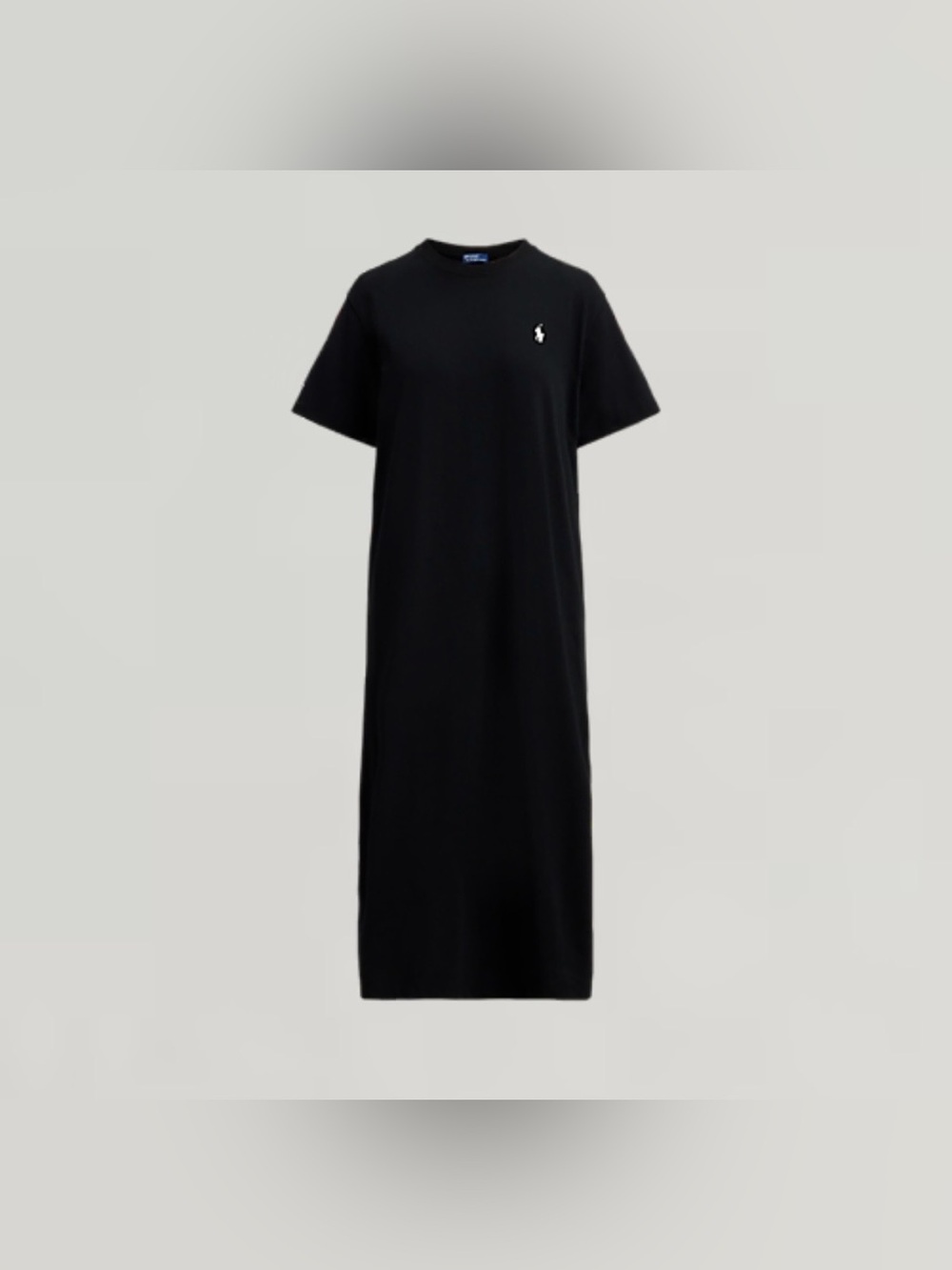 Polo Ralph Lauren Womens Cotton Jersey Maxi Dress Black Pony Sz Medium NWT